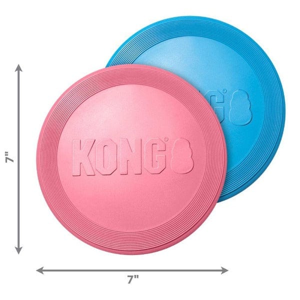 KONG Puppy Fetch Flyer Dog Toy - Ideal for Young Puppies Learning to Play Fetch