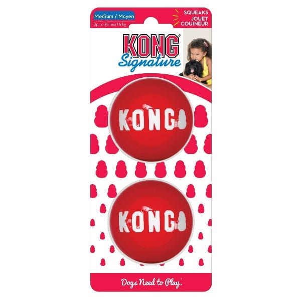KONG Signature Two-Pack Fetching Ball Dog Toy Set for Endless Play