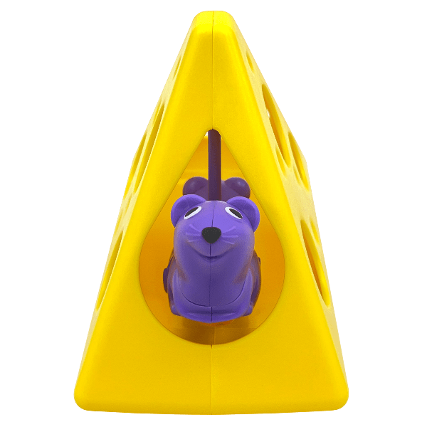 KONG Brand Interactive Cheese-shaped Rewards Rocker Cat Toy with Inner Mouse and Bell