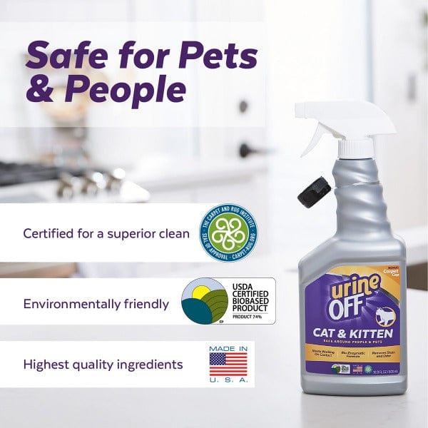 Urine Off Bio-Enzymatic Spray for Cat & Kitten Stain and Odor Removal