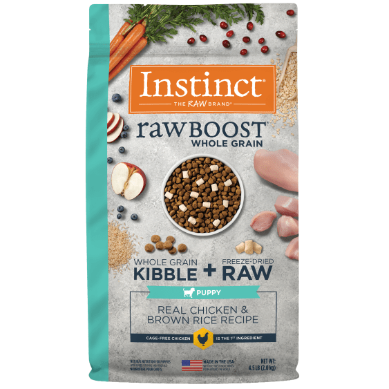 4.5lb Instinct Raw Boost Puppy Dry Food with Cage - Free Chicken & Brown Rice