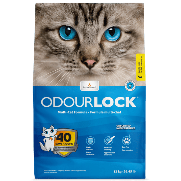 Intersand 12kg Odourlock Multi - Cat Clumping Natural Clay Cat Litter