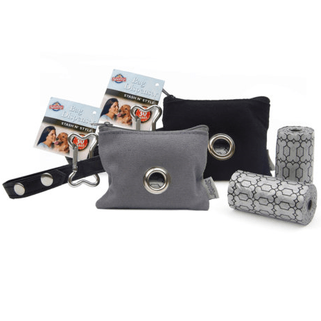 Stylish Spotty Fabric Dog Waste Bag Dispenser with 30 Eco - Friendly Bags