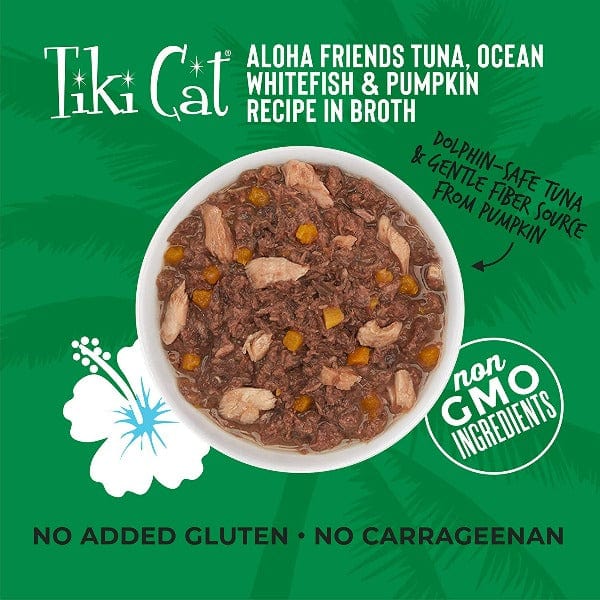 Tiki Cat Aloha Friends 5.5oz Canned Cat Food: Tuna, Ocean Whitefish & Pumpkin Recipe