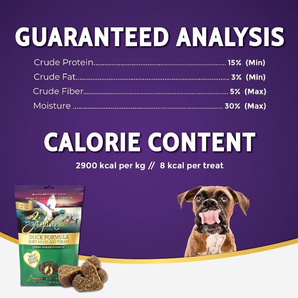 Zignature Premium Soft and Moist Duck - Flavored Formula Dog Treats for Canine Companions