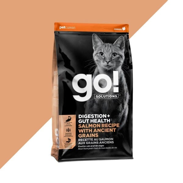Go! Solutions Digestive and Gut Health Support, Premium Salmon Recipe with Ancient Grains Dry Cat Food, 8lb Bag