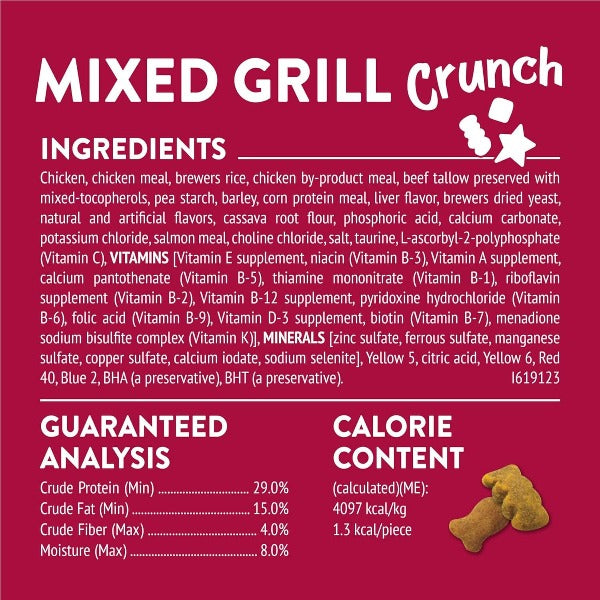Friskies Party Mix Cat Treats - Mixed Grill Crunch with Real Chicken, Beef, and Salmon Flavors
