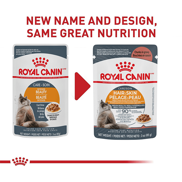 Royal Canin Adult Cat Food Pouch: Hair & Skin Care with Gravy Chunks