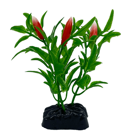 Green Palm Style Plastic Betta Fish Gear Plants Set of 3
