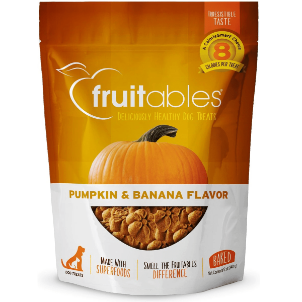 Fruitables Premium Baked Dog Treats with Pumpkin and Banana Flavors