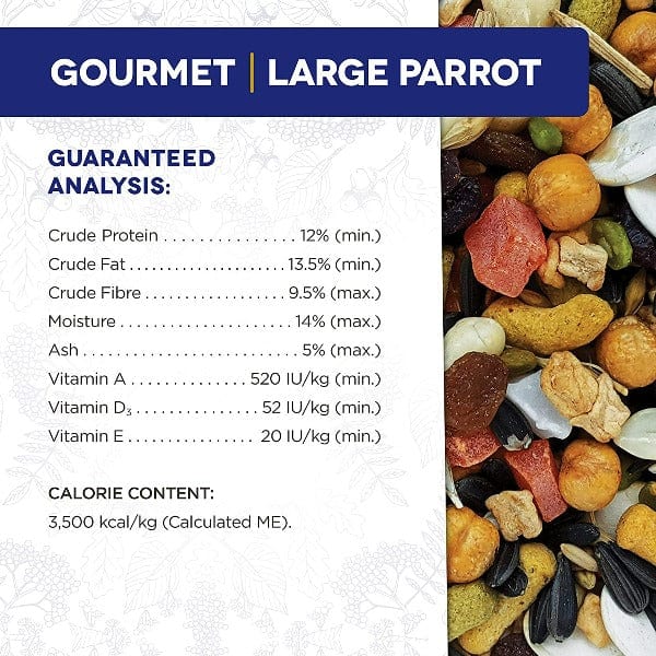 HARI Gourmet High - Quality Seed, Fruit, Vegetable, and Nut Mix Specially Designed for Large Parrots