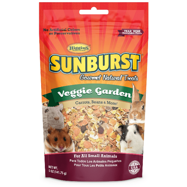 Sunburst Gourmet Natural Snack Mix Veggie Garden Treats for Small Pets like Guinea Pigs, Rabbits, Chinchillas, Hamsters, Gerbils, Rats and Mice