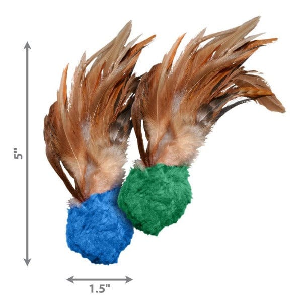 KONG Naturals Interactive Crinkle Ball Cat Toy with Fluttering Feathers