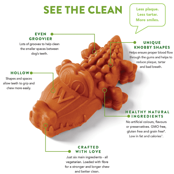 Whimzees Alligator-Shaped Natural Dental Chew for Dogs
