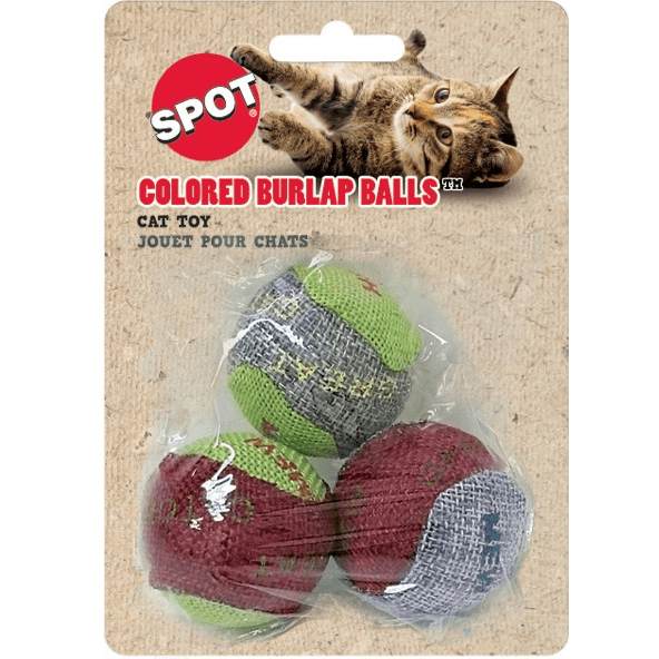Multicolored Burlap Catnip Filled Balls - Ideal Everyday Cat Toy