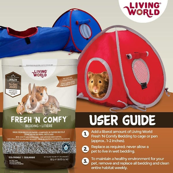 Living World Environmentally-Friendly Fresh and Comfy Bedding for Small Animals, Reptiles, Birds, and Cats in Tan Color