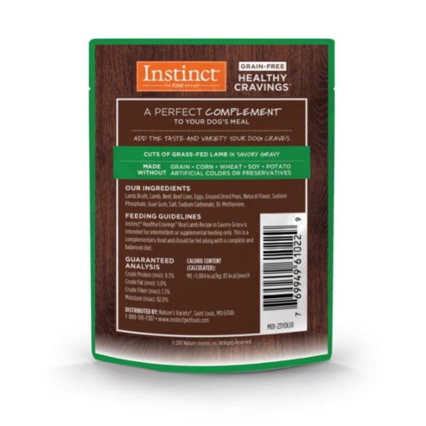 Instinct Healthy Cravings Grain - Free Dog Food Pouch with Real Grass - Fed Lamb Recipe