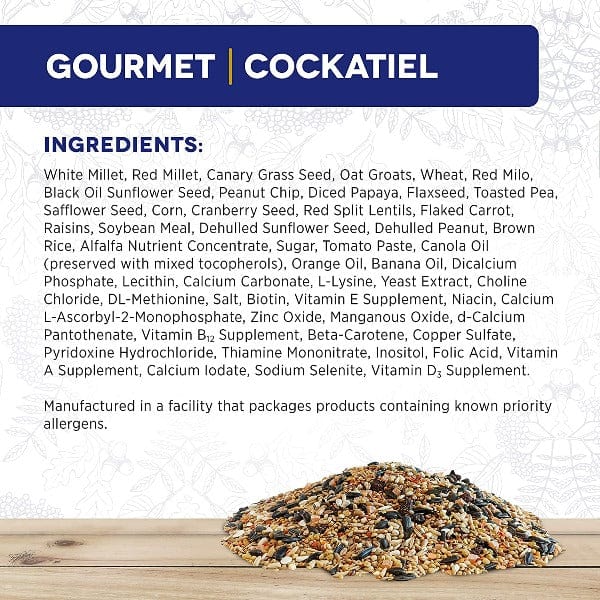HARI Gourmet High - Quality Premium Seed, Fruit, Vegetable, and Nut Mix Specially Designed for Cockatiels