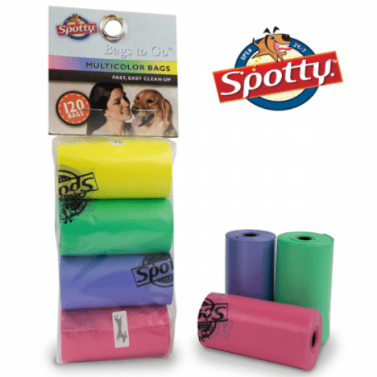 Spotty Multicolor Disposable Pet Waste Bags - 120 Pack for Easy Pet Waste Handling
