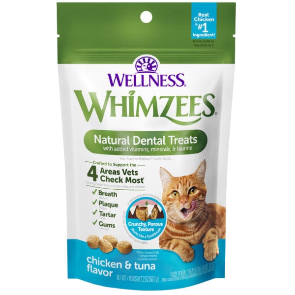 Whimzees Natural Dental Cat Treats with Chicken & Tuna Flavors