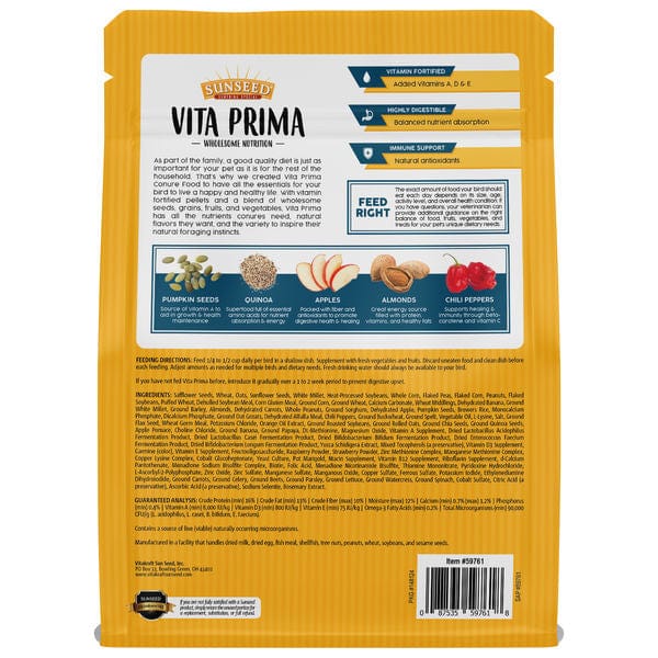 Sunseed Vita Prima Premium Conure Diet with Nutrient - Rich Grains