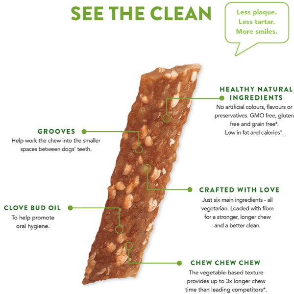 Whimzees Natural Veggie Strip Dental Chew for Medium-Large Dogs