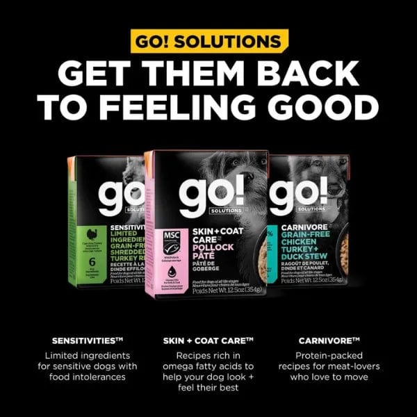 Go! Solutions 12.5oz Grain-Included Pollock Pate Wet Dog Food for Skin & Coat Care
