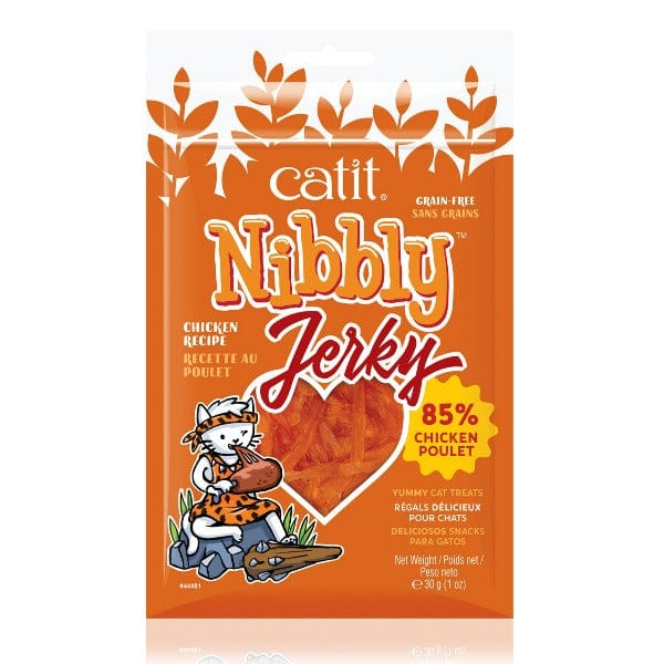 Catit Premium Nibbly Jerky Cat Treats with Delectable Chicken Recipe