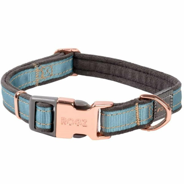 Rogz Urban Classic Dog Collar in Soothing Pastels with Rose Gold Trims