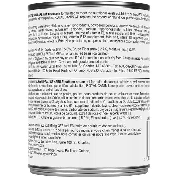 Royal Canin 385g Canned Dog Food with Sauce for Sensitive Skin Care