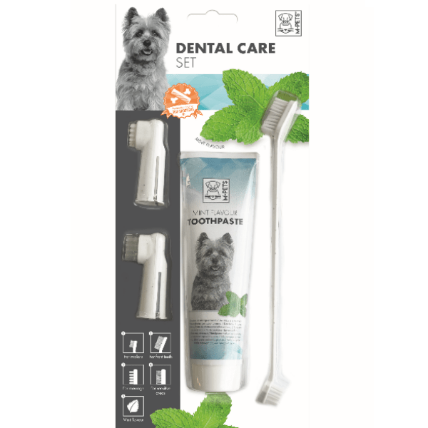 M-PETS Comprehensive Dental Care Set for Dogs and Cats with Refreshing Mint Flavour