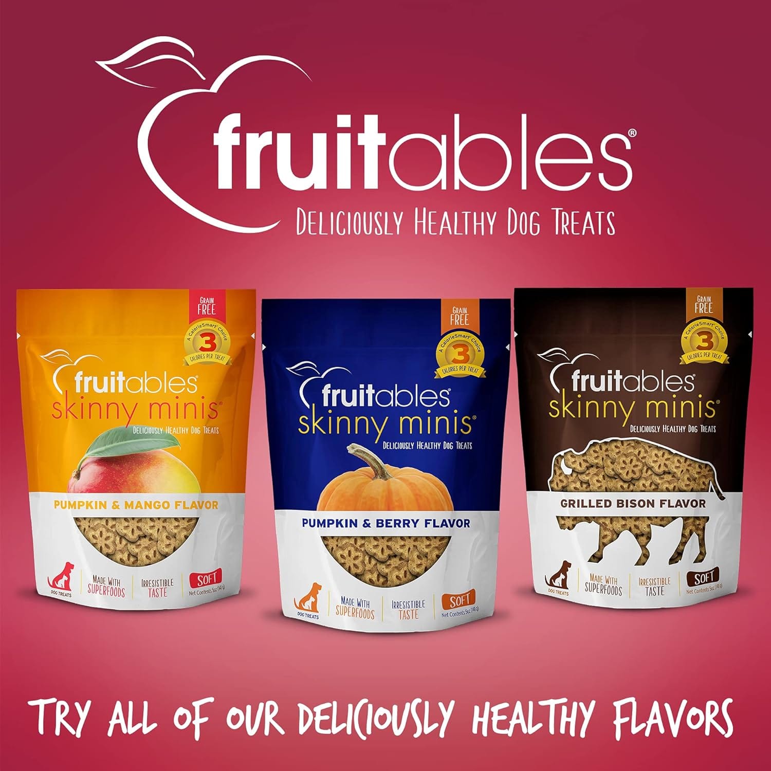 Fruitables Low - Calorie Mini Watermelon Flavored Dog Training Treats