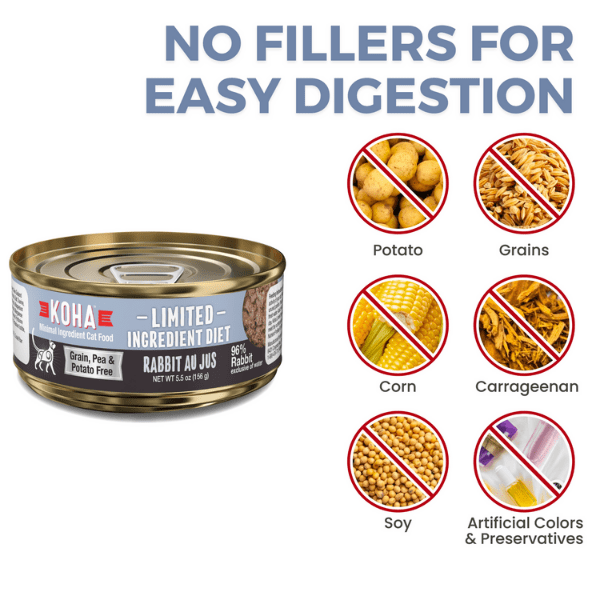 KOHA LID Premium Rabbit Pate Canned Cat Food - Ideal for Cats with Dietary Sensitivities