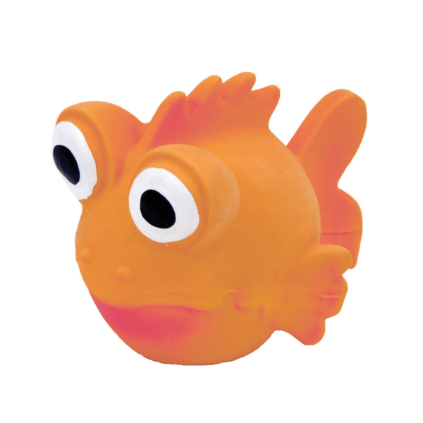 Rascals 3.5-Inch Natural Latex Goldfish-shaped Interactive Dog Toy for Puppies and Adult Dogs