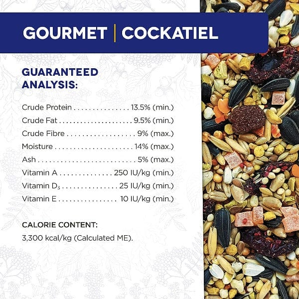 HARI Gourmet High - Quality Premium Seed, Fruit, Vegetable, and Nut Mix Specially Designed for Cockatiels