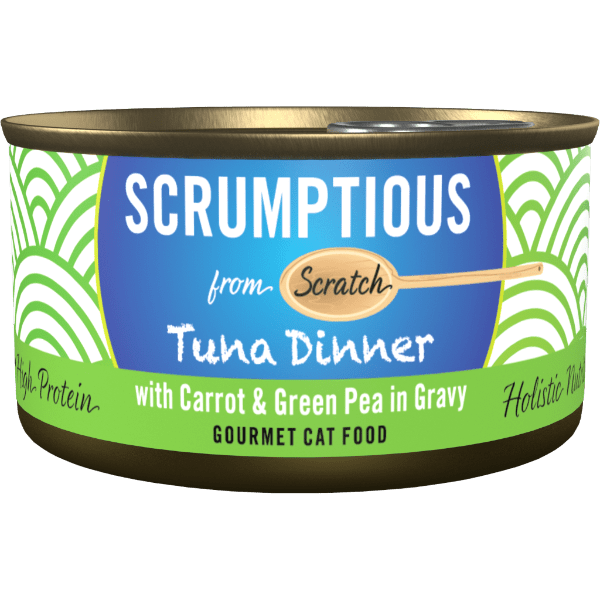 Delicious Canned Cat Food: Scrumptious Tuna Dinner with Carrot and Green Pea