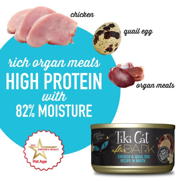 Tiki Cat After Dark Canned Cat Food: Chicken & Quail Egg Recipe