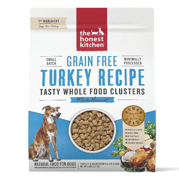 The Honest Kitchen 5lb Human - Grade GF Turkey Whole Food Clusters Dry Dog Food