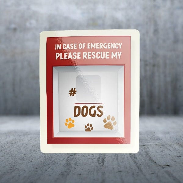 Large Emergency Dog Rescue Sign Sticker Pack with UV and Scratch Resistance
