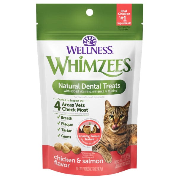 Whimzees Natural Dental Cat Treats with Chicken & Salmon Flavors