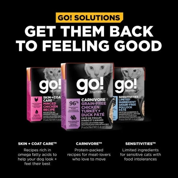 Go! Solutions Grain-Free Pate Wet Cat Food with Chicken, Turkey & Duck
