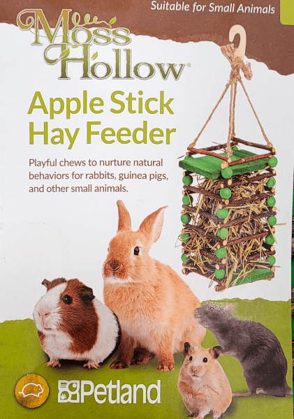 Safe and Innovative Moss Hollow Apple Stick Hay Feeder for Small Pets