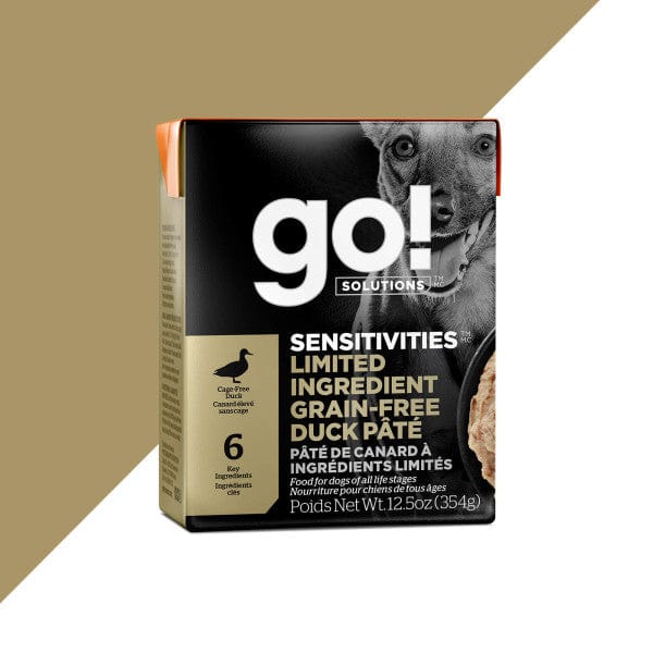 Go! Solutions Sensitivities Limited Ingredient Grain-Free Wet Dog Food in Duck Pate Form, 12.5 Ounce Can