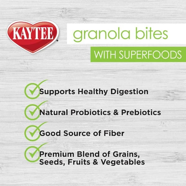 Kaytee Superfood - Infused Granola Bites for Pet Birds with Spinach and Kale