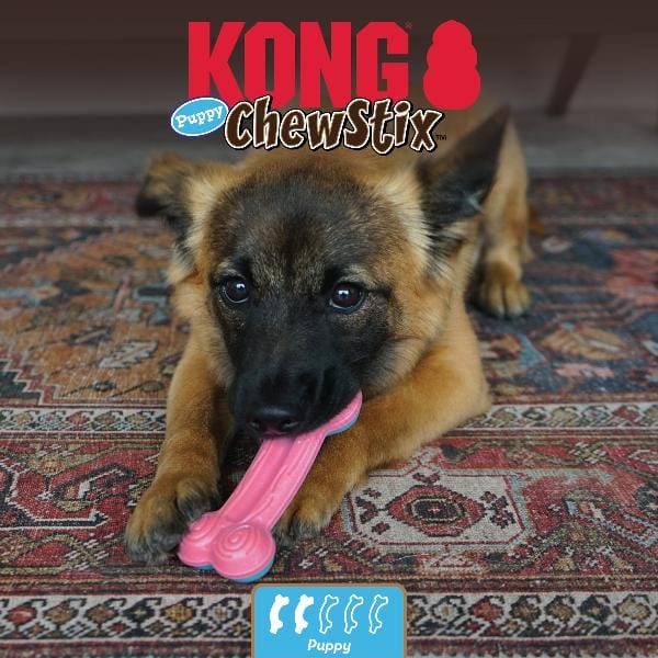 KONG Puppy Chew Toy - Curve Bone Shaped Chewstix for Teething Puppies