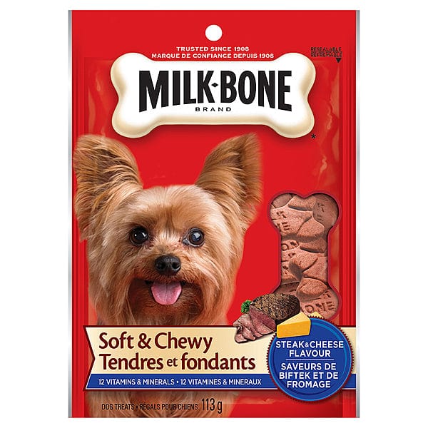Milk-Bone Soft and Chewy Dog Treats in Delicious Steak and Cheese Flavor
