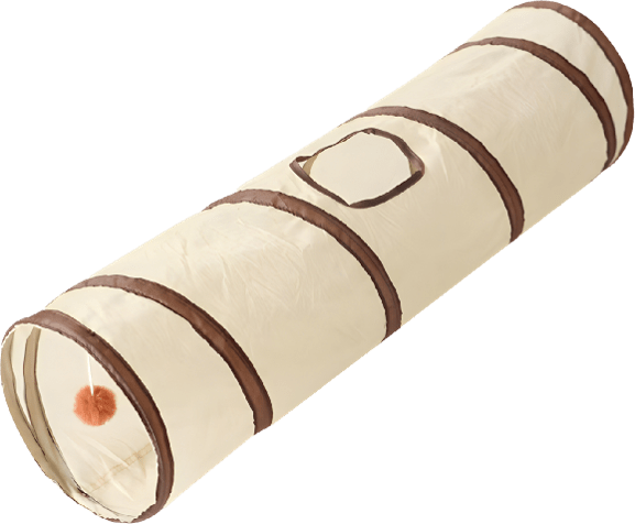 Meow N Roll Soft Beige Cat Tunnel for Endless Play