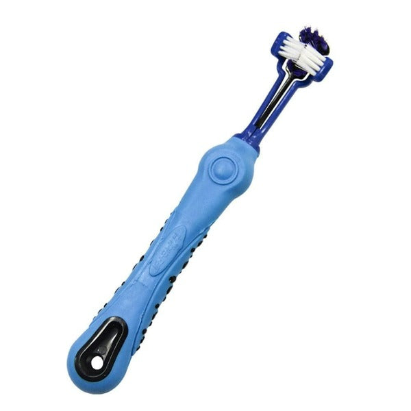 M-PETS Dog Oral Care Three-Headed Toothbrush for Thorough Cleaning