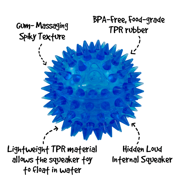 Adorable Small Squeaky Ball for Dogs with Spiky Texture
