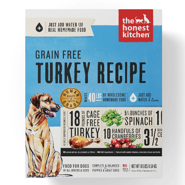 The Honest Kitchen Grain-Free Dehydrated Dog Food with Turkey Recipe, 10-Pound Bag